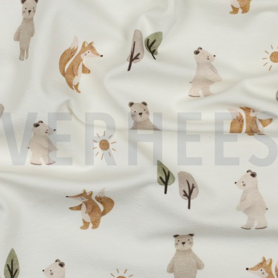 JERSEY DIGITAL FOREST ANIMALS WHITE #7