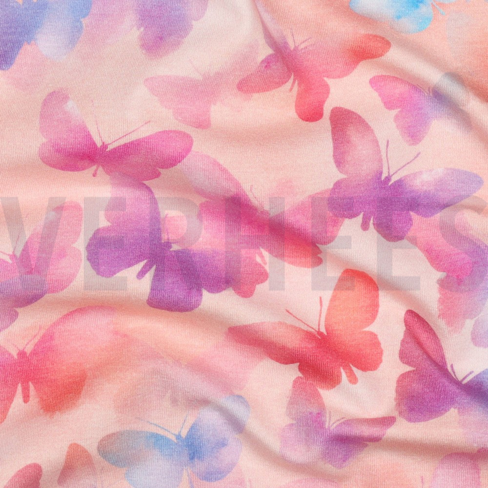 JERSEY DIGITAL PAPILLONS ROSE CLAIR (high resolution) #2