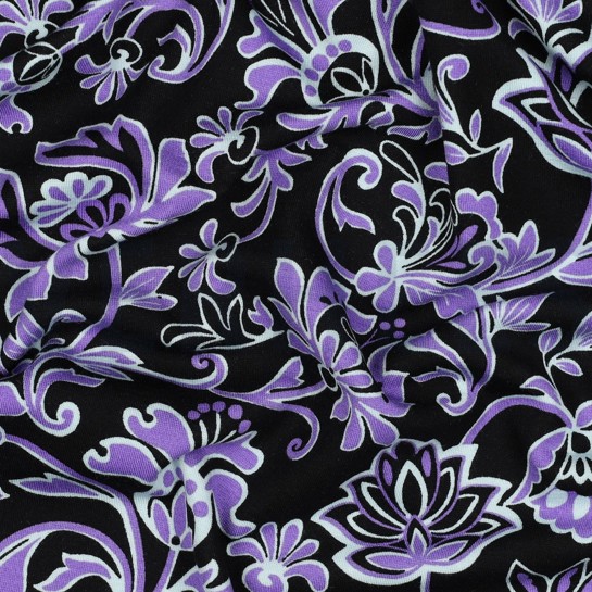 PUNTA DI ROMA PAISLEY FLOWERS BLACK #7