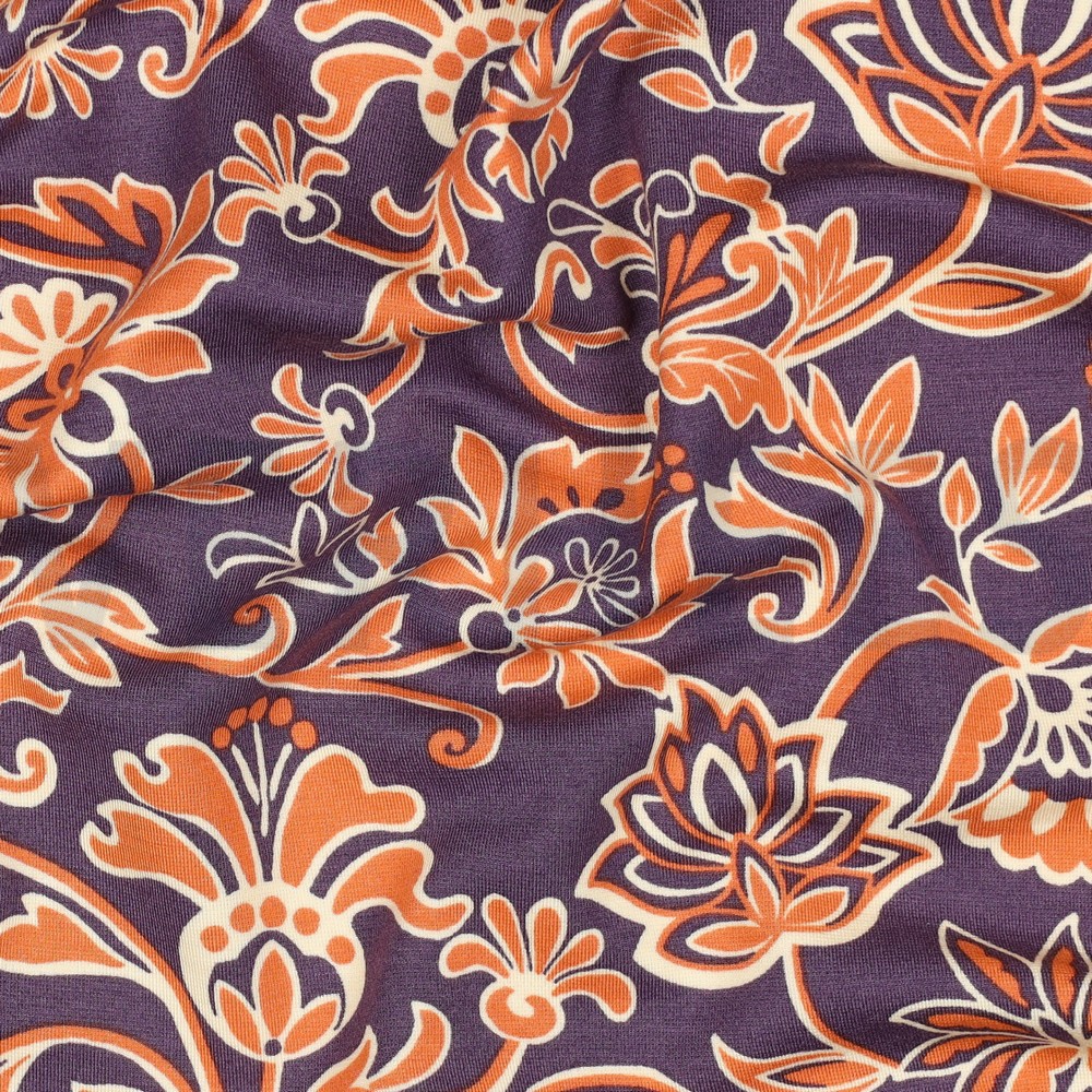 PUNTA DI ROMA PAISLEY FLOWERS DARK PURPLE #7