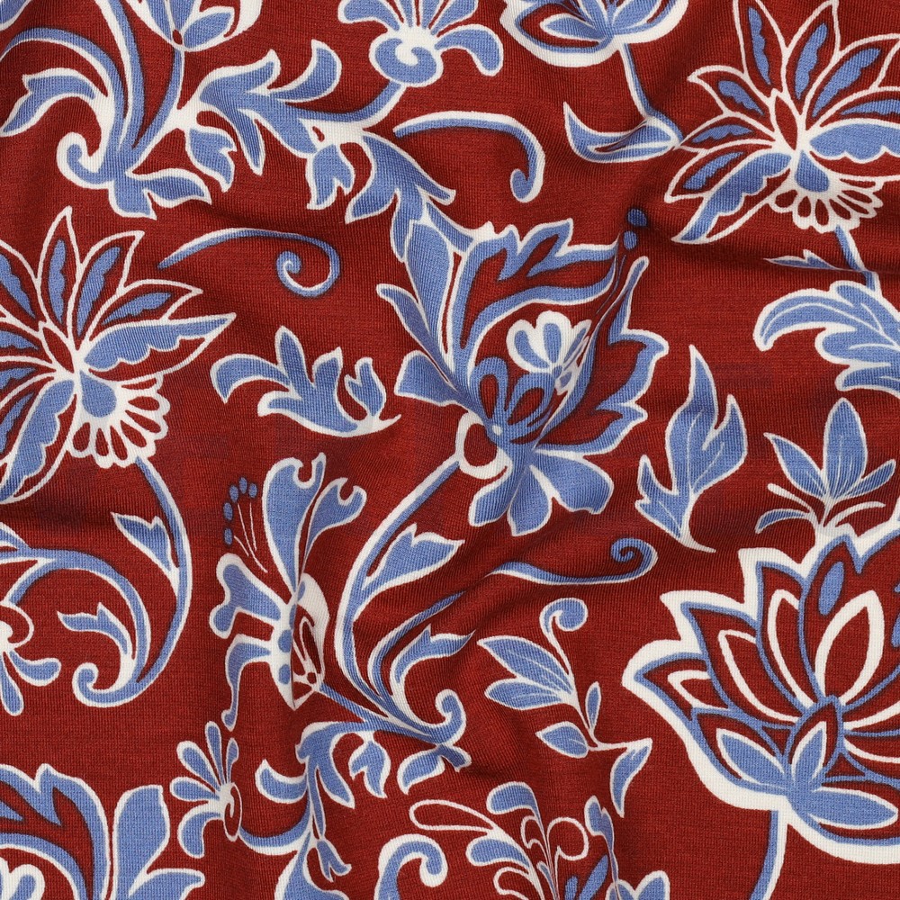 PUNTA DI ROMA FLEURS PAISLEY BORDEAUX #7