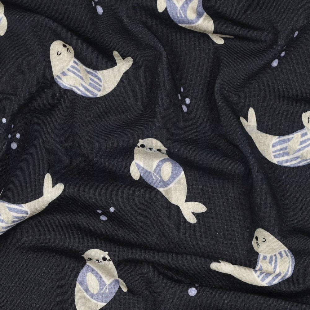 JERSEY GOTS DIGITAAL ZEEHONDEN MARINEBLAUW #7