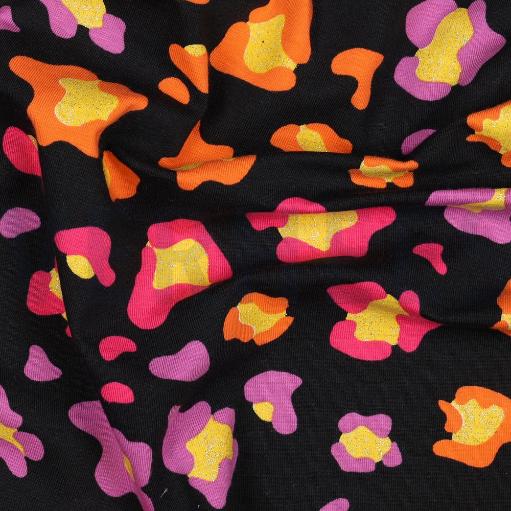 JERSEY GLITTER DIERENHUID ZWART #7