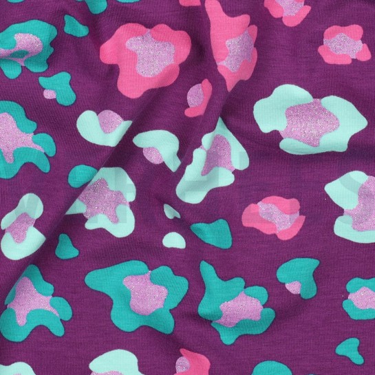 JERSEY GLITZER TIERHAUT LILA/VIOLETT #7
