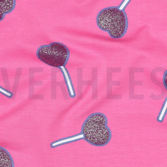 JERSEY GLITTER LOLLY FUCHSIA #7