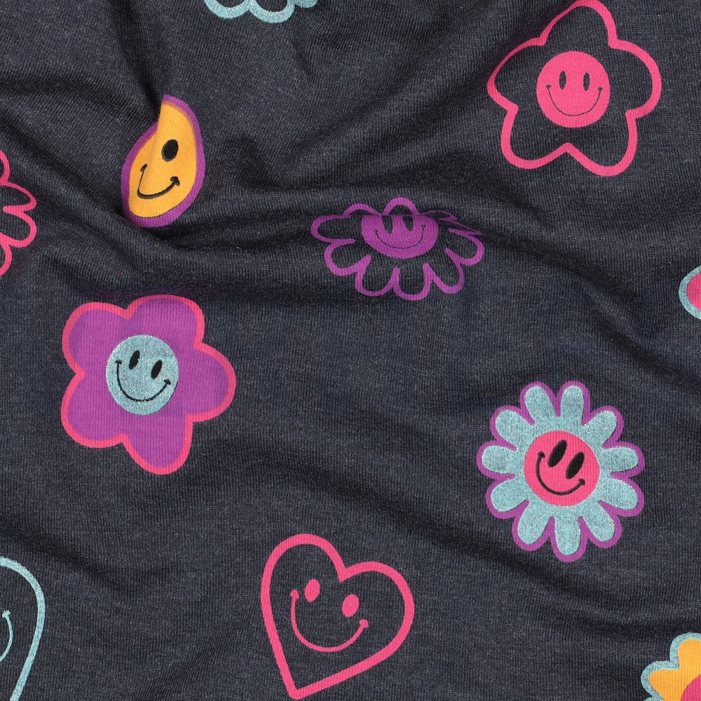 JERSEY MELIERT GLITZER SMILEYS INDIGO #7