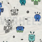 JERSEY MELANGE NEON ROBOTS ECRU (thumbnail) #2