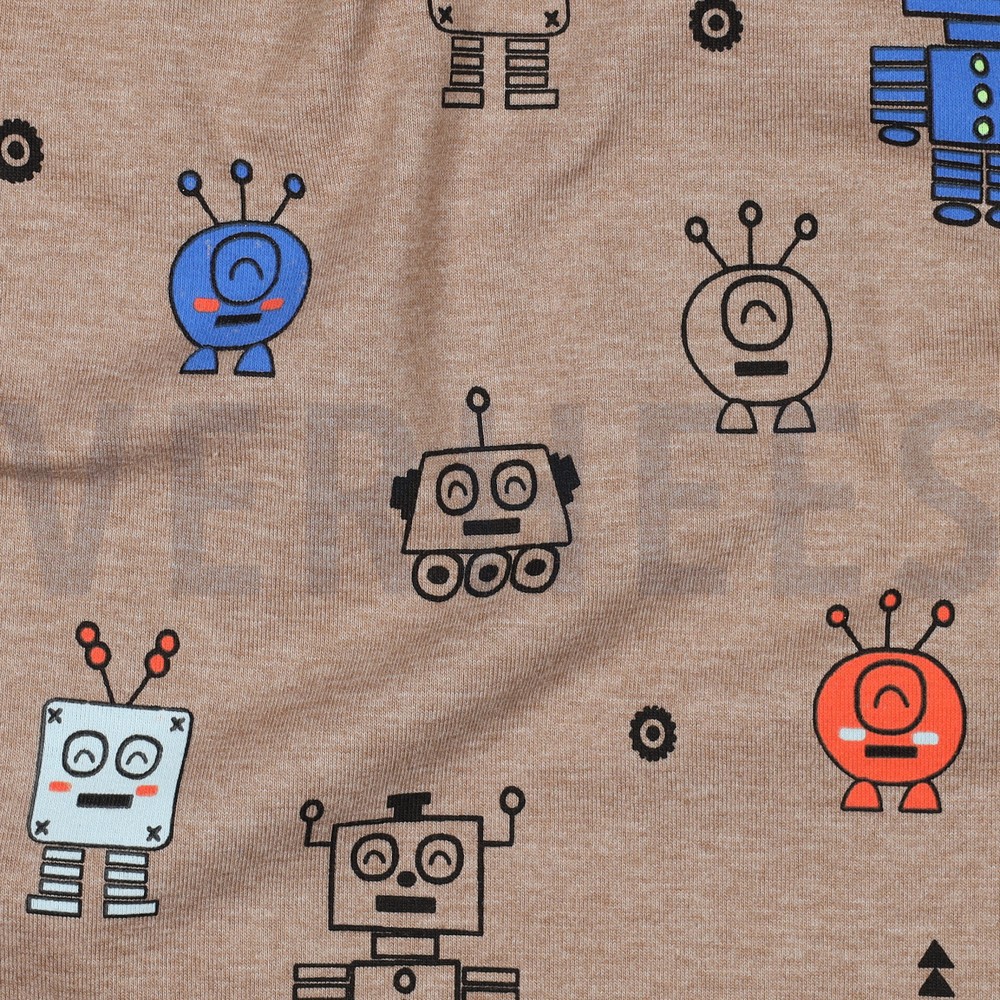 JERSEY MELANGE NEON ROBOTS TAUPE #7