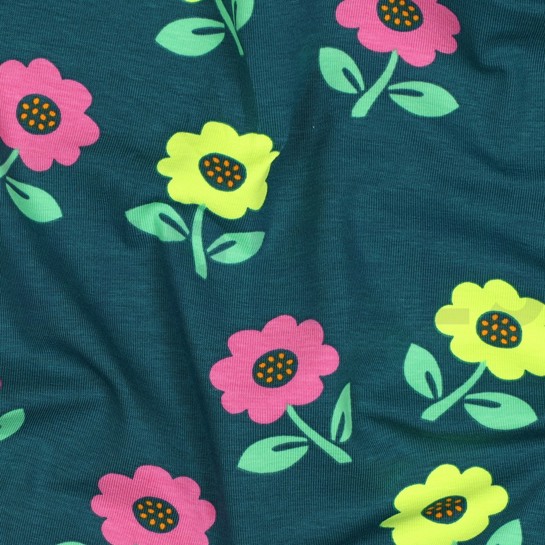 JERSEY NEON BLOEMEN DONKERGROEN #7