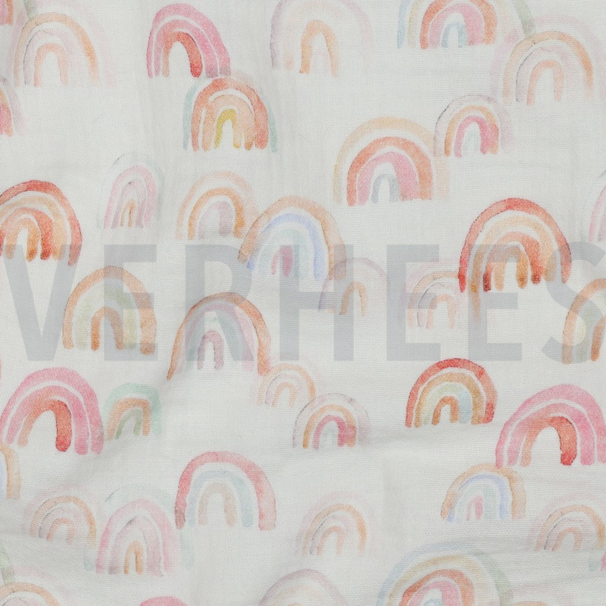 DOUBLE GAUZE DIGITAL RAINBOWS WHITE (high resolution) #2