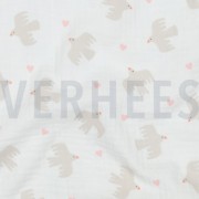DOUBLE GAUZE GOTS BIRDS WHITE (thumbnail) #2