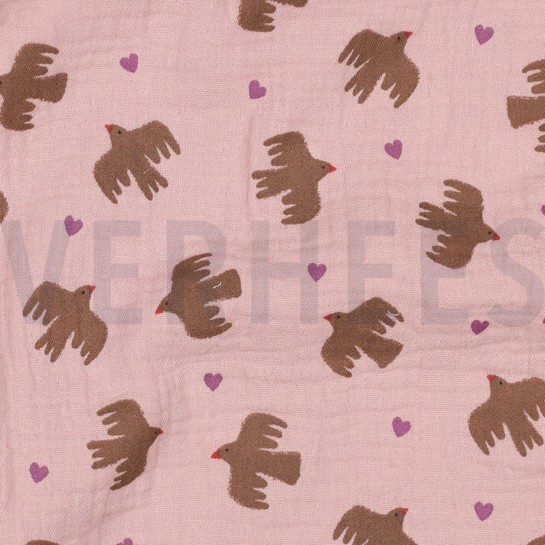 MUSSELIN GOTS VÖGEL SANFTROSA #7