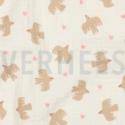 DOUBLE GAUZE GOTS BIRDS NATURAL (thumbnail) #2