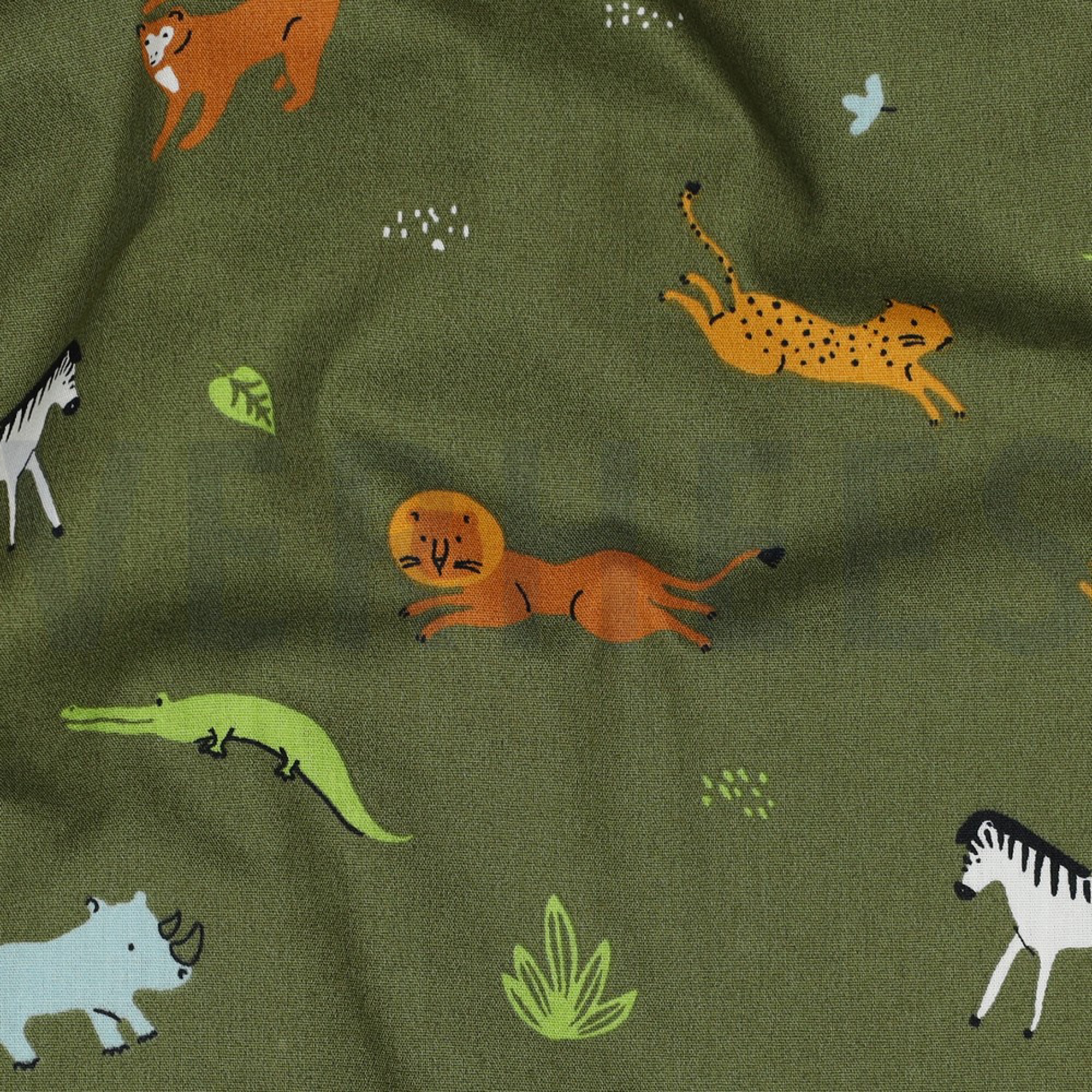 KATOENEN POPLIN GOTS DIEREN LEGERGROEN (high resolution) #2