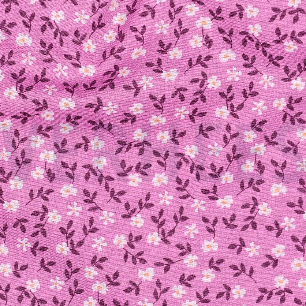 POPELINE DE COTON GOTS FLEURS VIOLET #7
