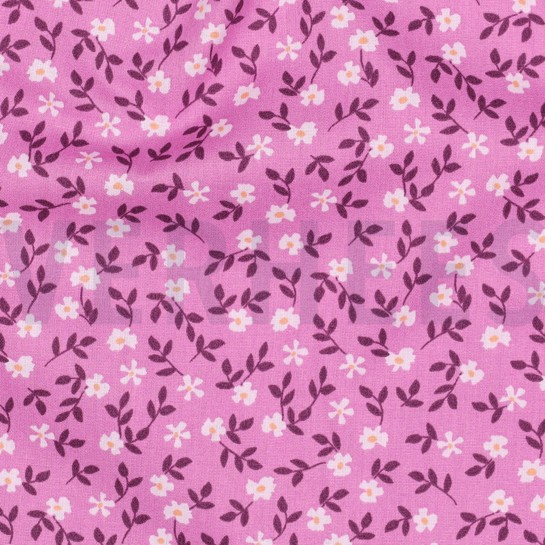 POPLIN GOTS FLOWERS PURPLE #7