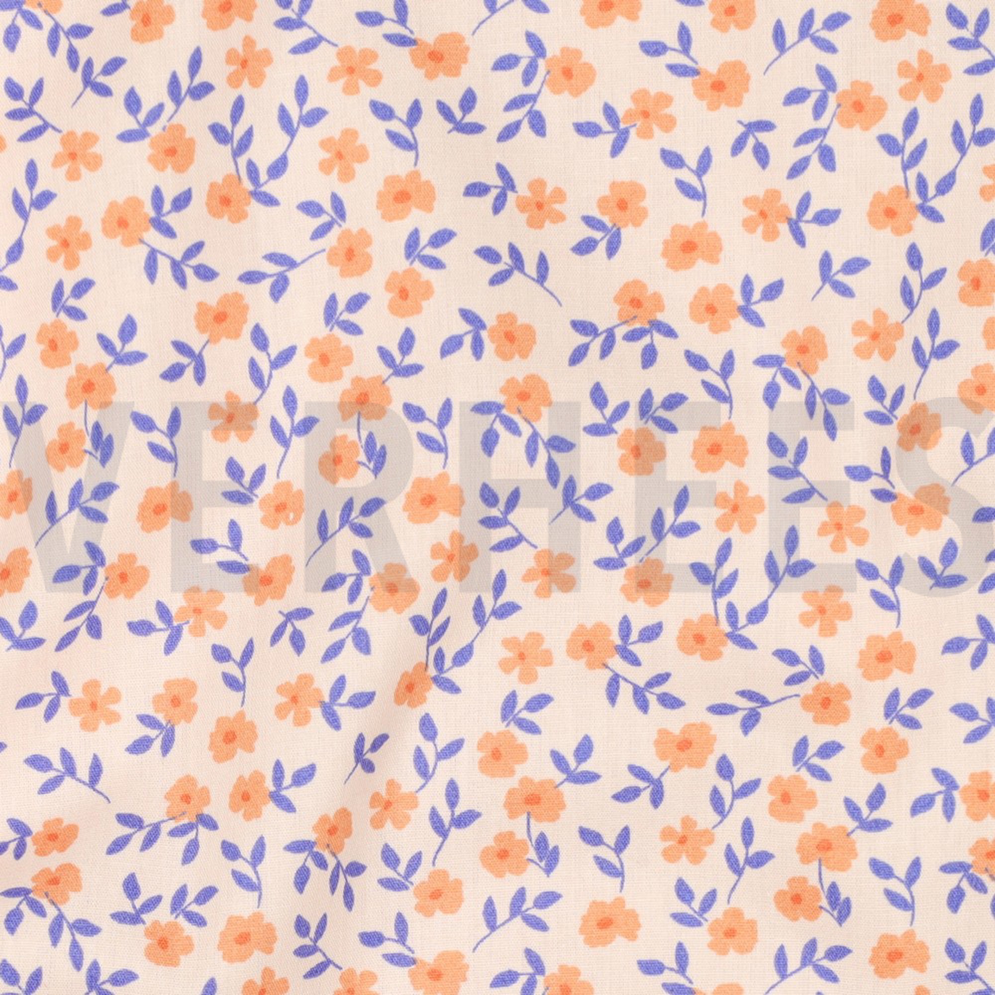 POPLIN GOTS FLOWERS PEACH (high resolution) #2