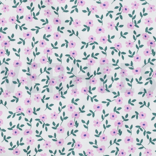 POPLIN GOTS FLOWERS WHITE #7