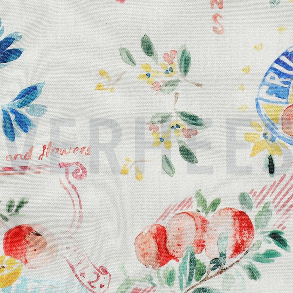 CANVAS DIGITAL FRUITS ECRU #7