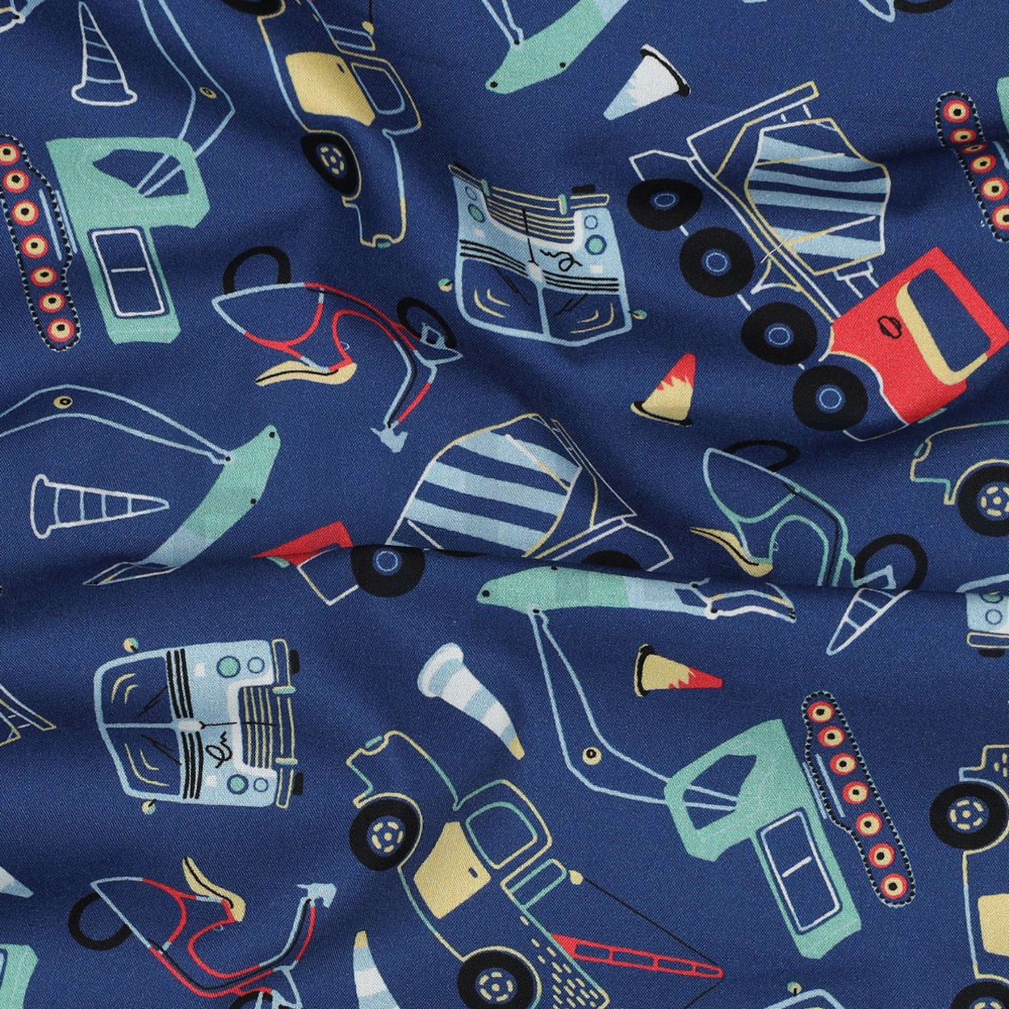 FINE POPLIN WORK VEHICLES BLUE (high resolution) #2
