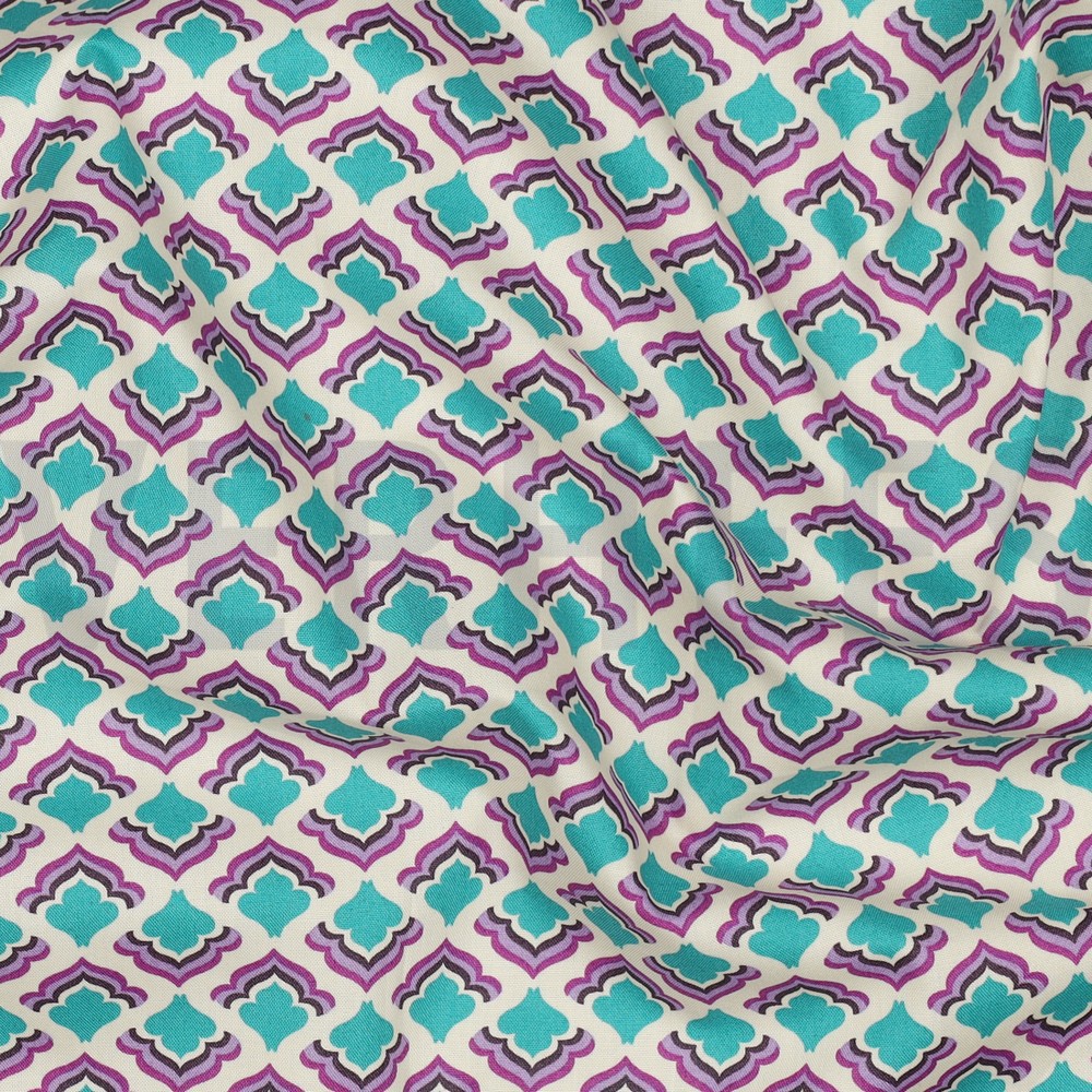 FINE POPLIN FLOWERS PURPLE #7
