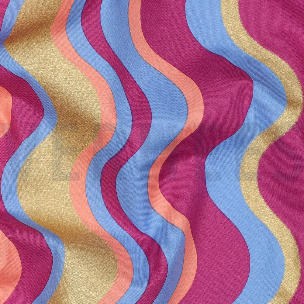 FINE POPLIN FOIL STRIPES BLUE #7