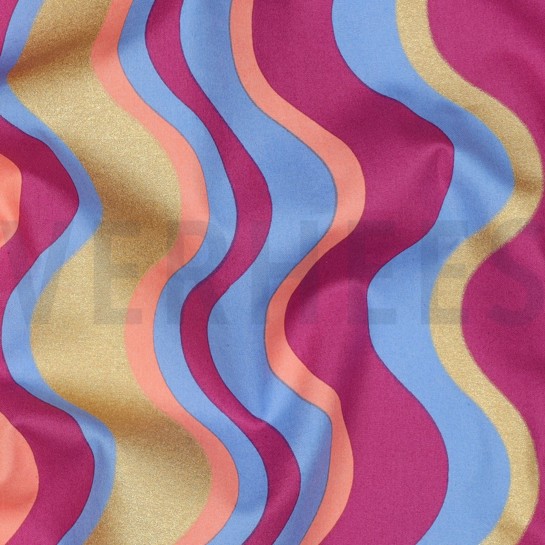 FINE POPLIN FOIL STRIPES BLUE #7