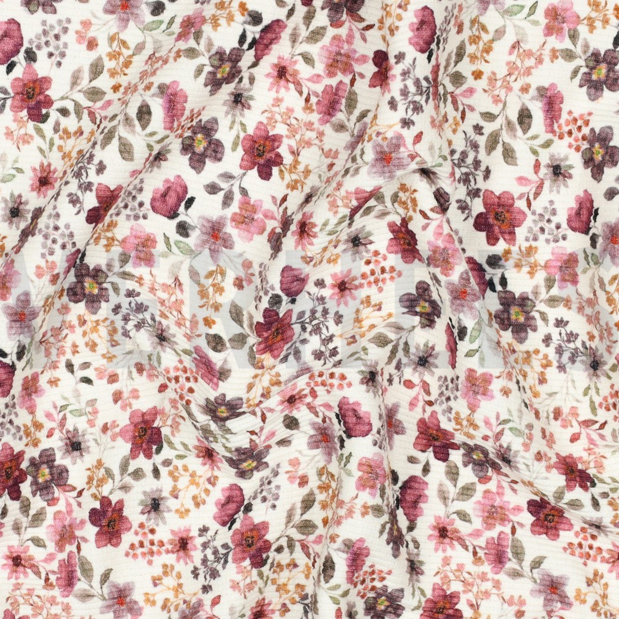 RIB JERSEY DIGITAAL BLOEMEN BORDEAUXROOD (high resolution) #2