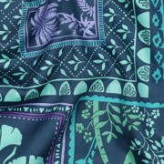 COTON SATIN PATCHWORK FLEURS PÉTROLE (thumbnail) #2