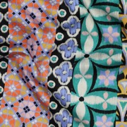 KATOEN SATIJN DIGITAAL GEOMETRISCH BLAUW (thumbnail) #2