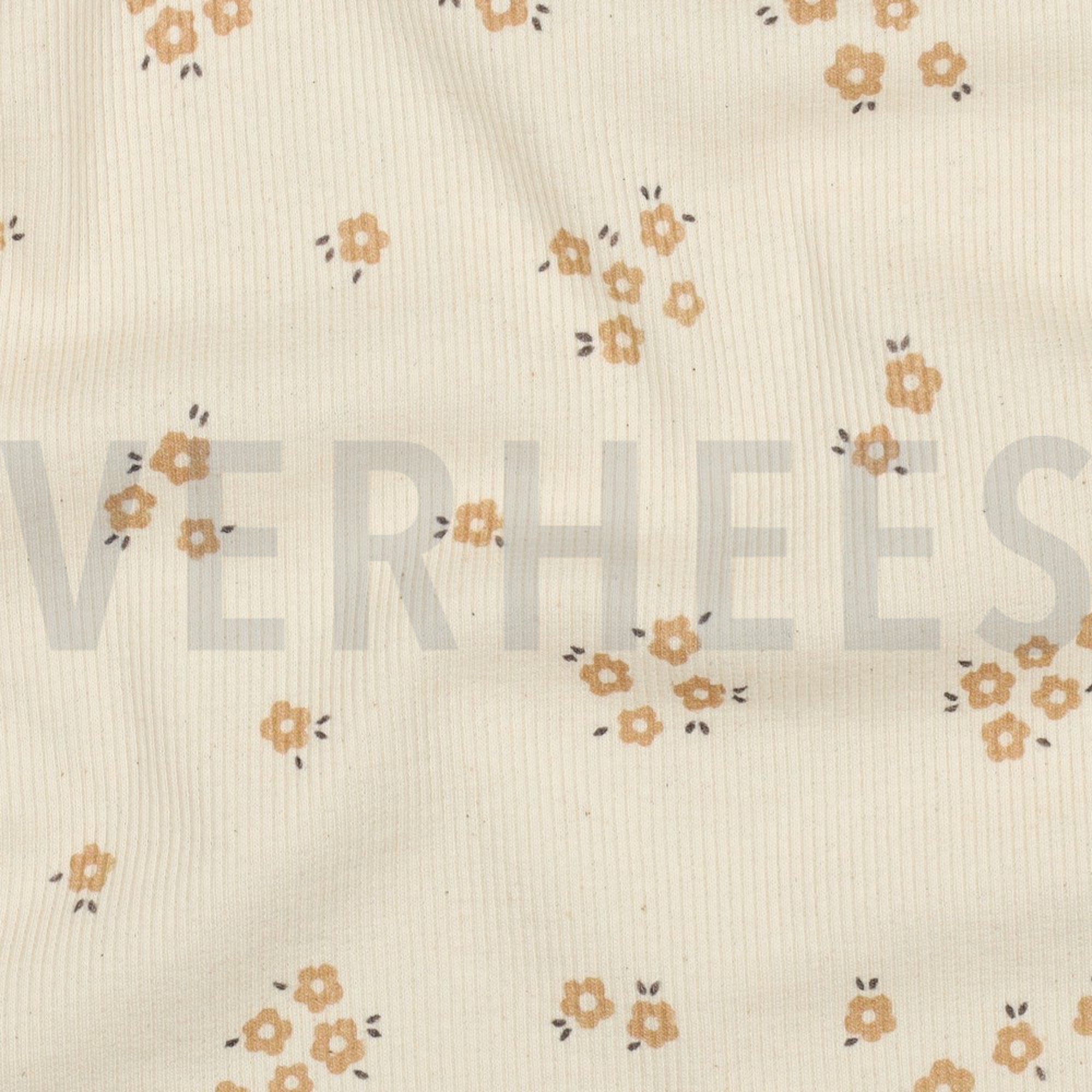 RIB JERSEY GOTS NATURAL FLOWERS NATURAL (high resolution) #2