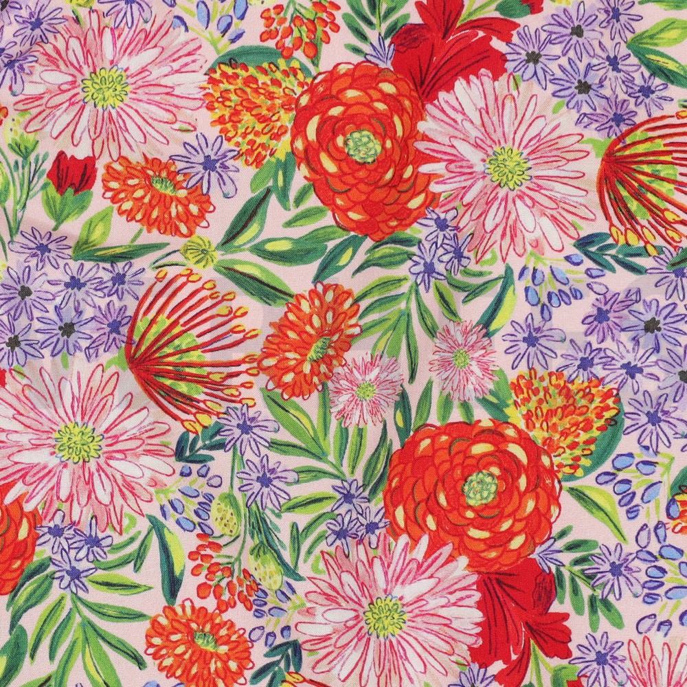 LENZING™ ECOVERO™ DIGITAAL BLOEMEN LICHTROZE #7