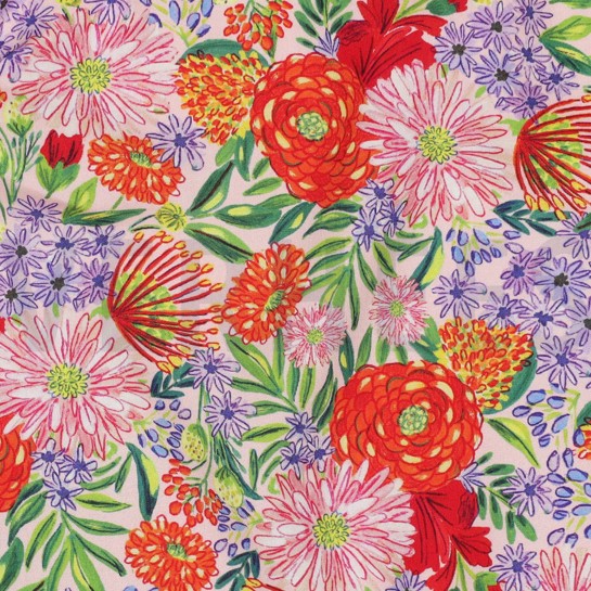 LENZING™ ECOVERO™ DIGITAL FLOWERS LIGHT PINK #7