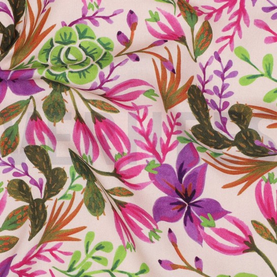 LENZING™ ECOVERO™ DIGITAL BLUMEN HELLROSA #7