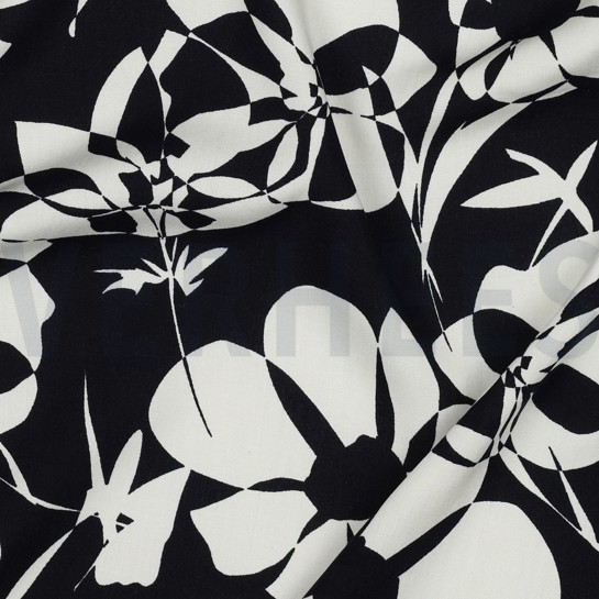 VISCOSE RADIANCE ABSTRACT BLOEMEN MARINEBLAUW #7