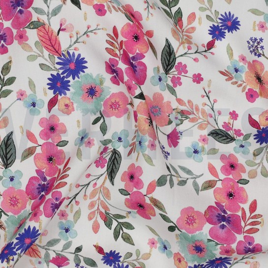 VISKOSE LUREX DIGITAL BLUMEN WEISS #7