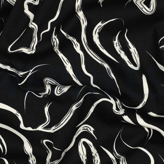 VISCOSE ROSELLA STRETCH ABSTRACT ZWART #7