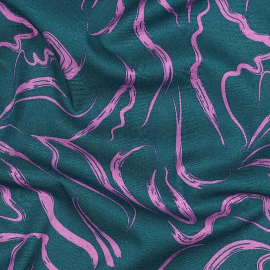 VISCOSE ROSELLA STRETCH ABSTRACT PETROL #7