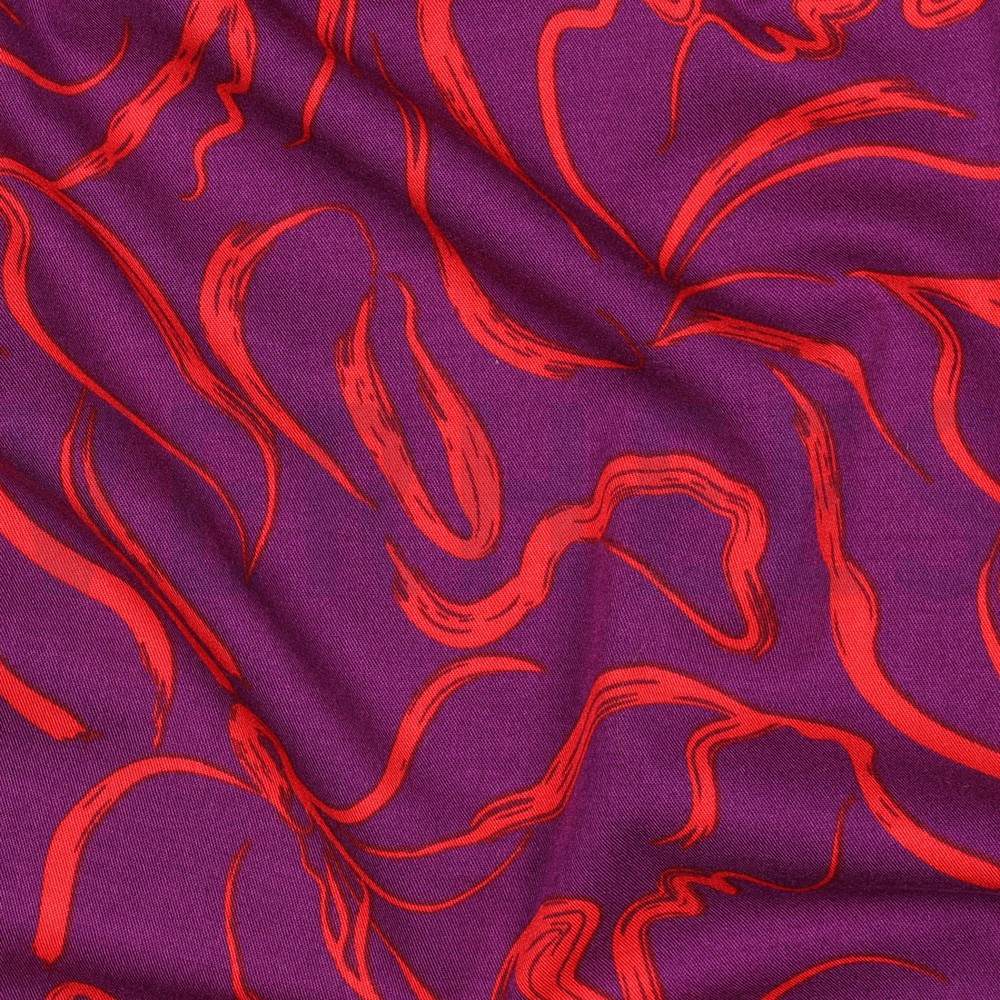 VISCOSE ROSELLA STRETCH ABSTRACT PURPLE #7