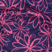 VISCOSE ROSELLA STRETCH BLOEMEN MARINEBLAUW (thumbnail) #2