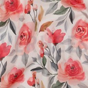 BAUMWOLLE VOILE DIGITAL BLUMEN WEISS (thumbnail) #2