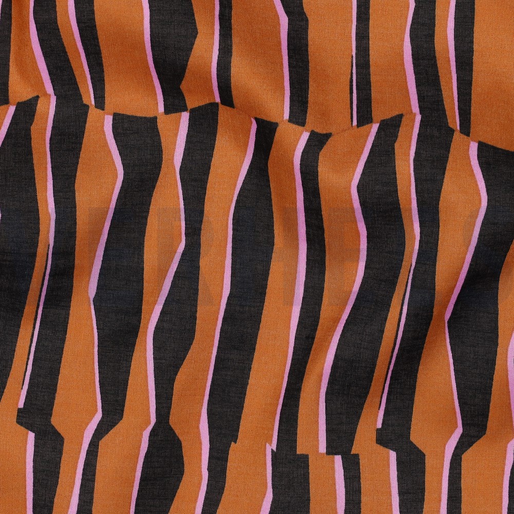 COTTON VOILE GEOMETRIC BROWN #7
