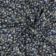 VISKOSE POPELINE STRETCH DIGITAL BLÄTTER MARINEBLAU (thumbnail) #2