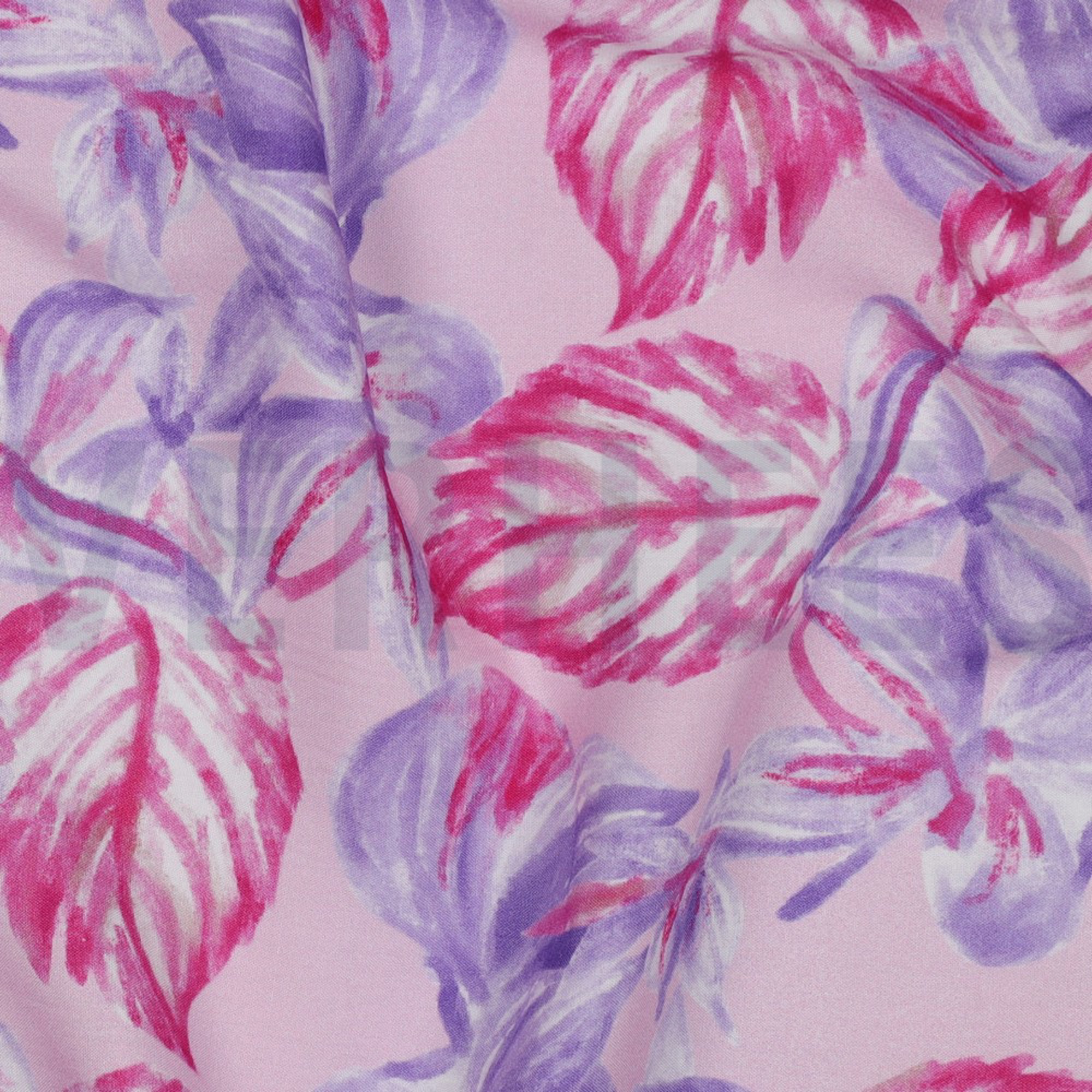 VISCOSE RADIANCE DIGITAAL BLADEREN ROZE (high resolution) #2