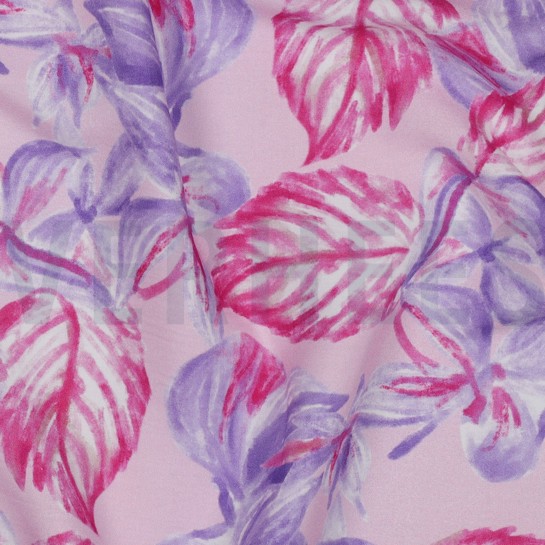 VISCOSE RADIANCE DIGITAAL BLADEREN ROZE #7