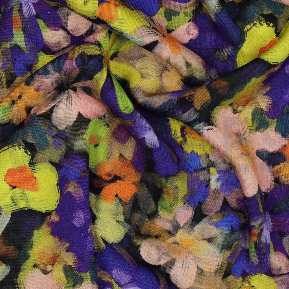 VISCOSE RADIANCE DIGITAL FLEURS VIOLET #7