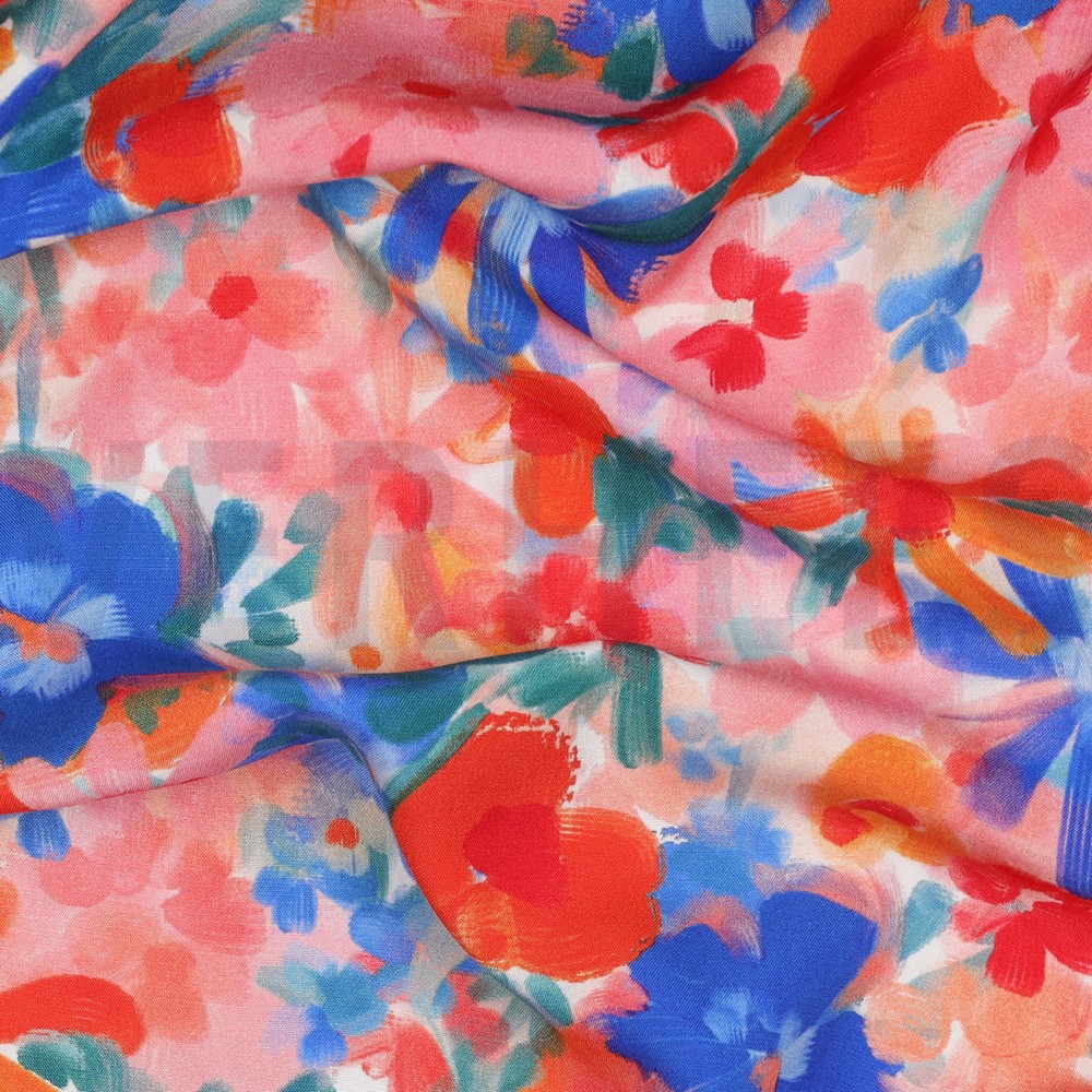 VISCOSE RADIANCE DIGITAL FLEURS ROSE #7