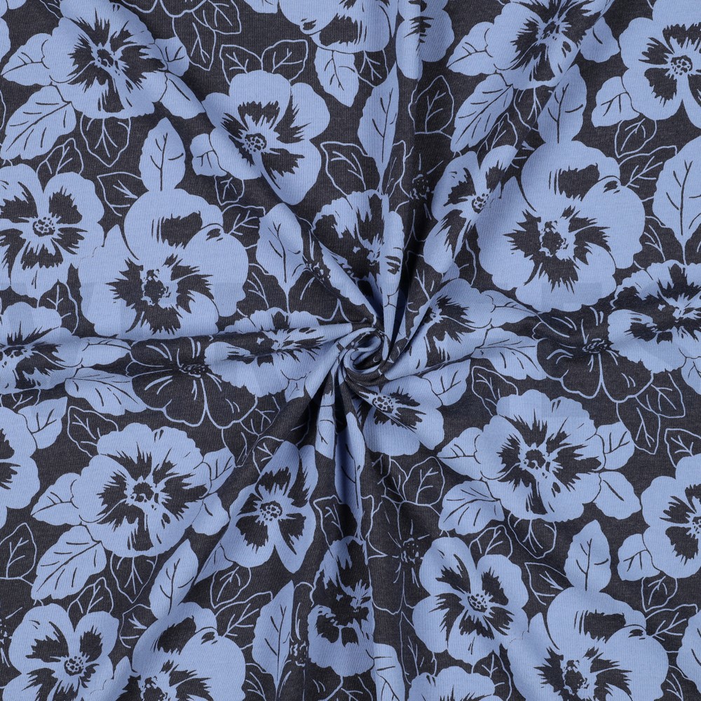 JERSEY MÉLANGE FLEURS INDIGO CHINÉ #7