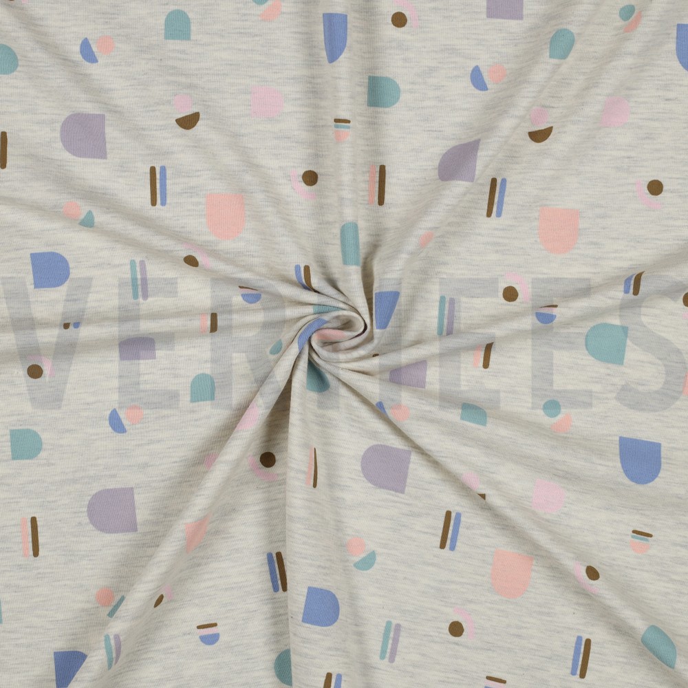 JERSEY MELANGE ABSTRACT ECRU MELANGE #7