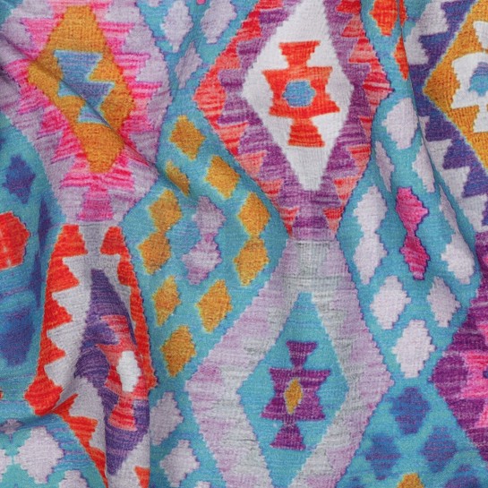 VISCOSE RADIANCE DIGITAAL GEOMETRISCH PETROL #7